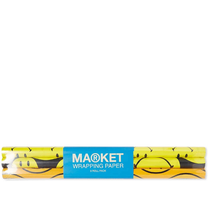 Photo: MARKET Men's Smiley Gift Wrapping Paper in Multi