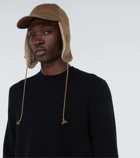Burberry Faux-shearling trimmed cotton hat