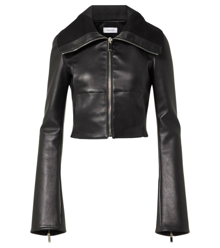 Photo: Alexander McQueen Cropped leather jacket