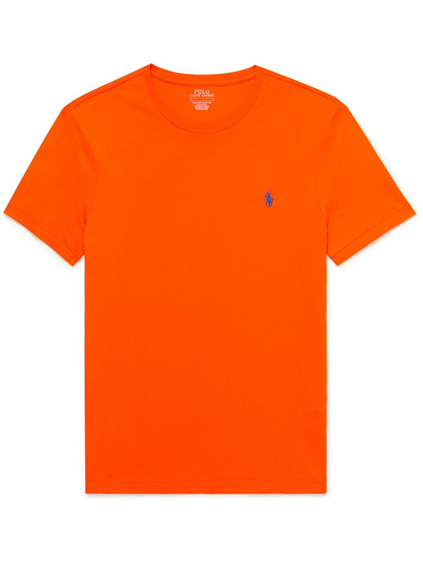 Photo: POLO RALPH LAUREN - Slim-Fit Cotton-Jersey T-Shirt - Orange