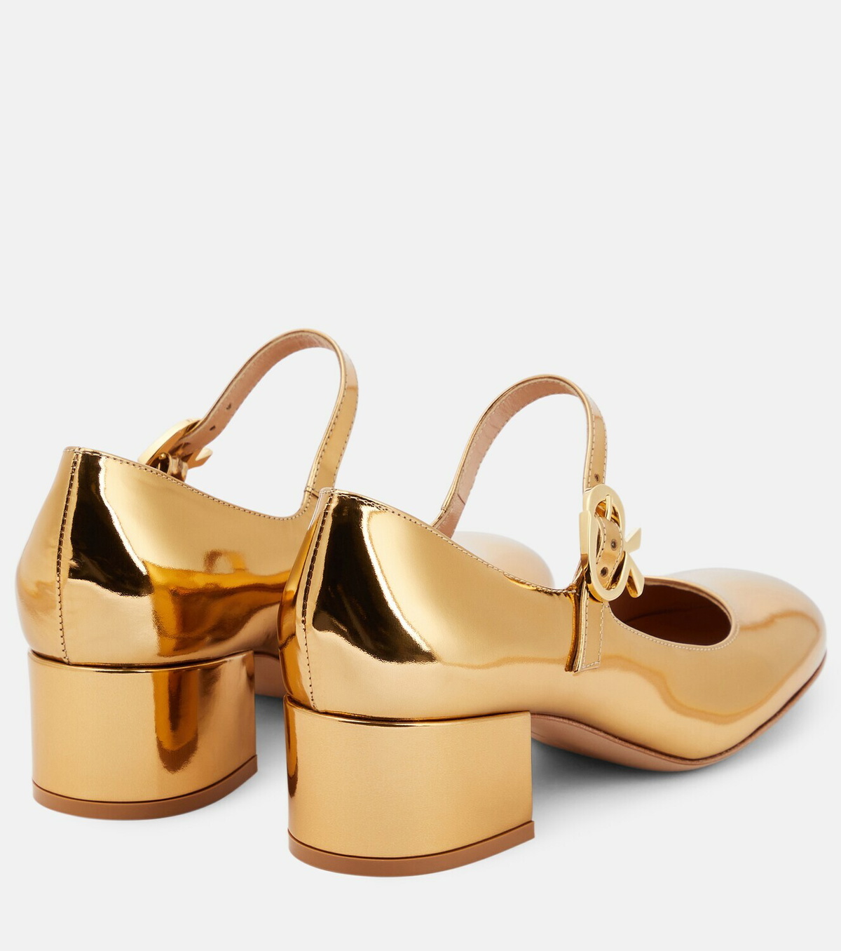 Gianvito Rossi - Mary Ribbon metallic leather pumps