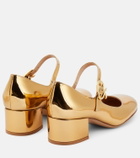Gianvito Rossi - Mary Ribbon metallic leather pumps