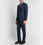 Beams F - Slim-Fit Pleated Prince of Wales Checked Wool Suit Trousers - Blue
