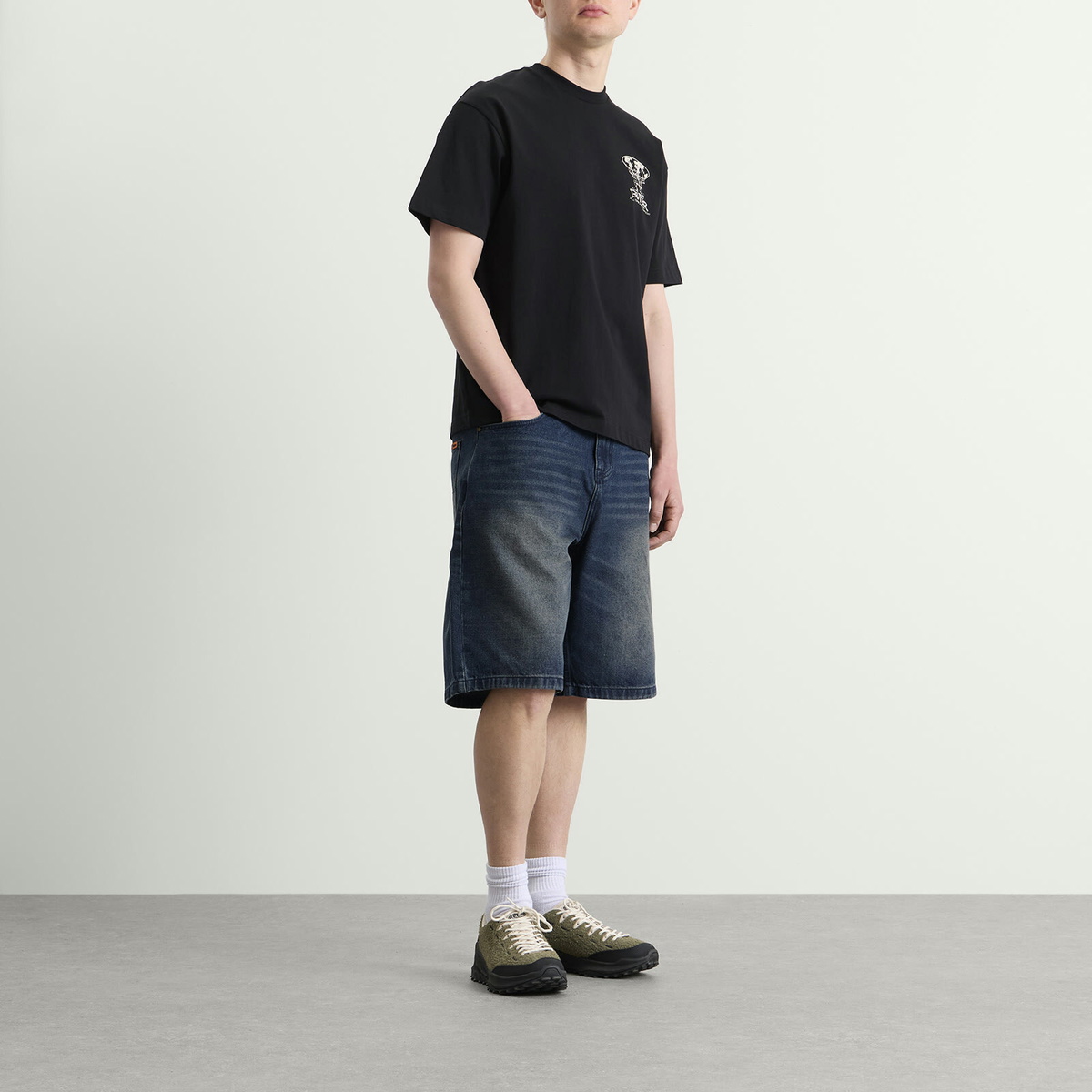 Butter Goods Men's Baggy Denim Shorts in Vintage Indigo Wash