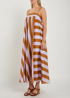 Zimmermann Indra Striped Silk Maxi Dress Lilac