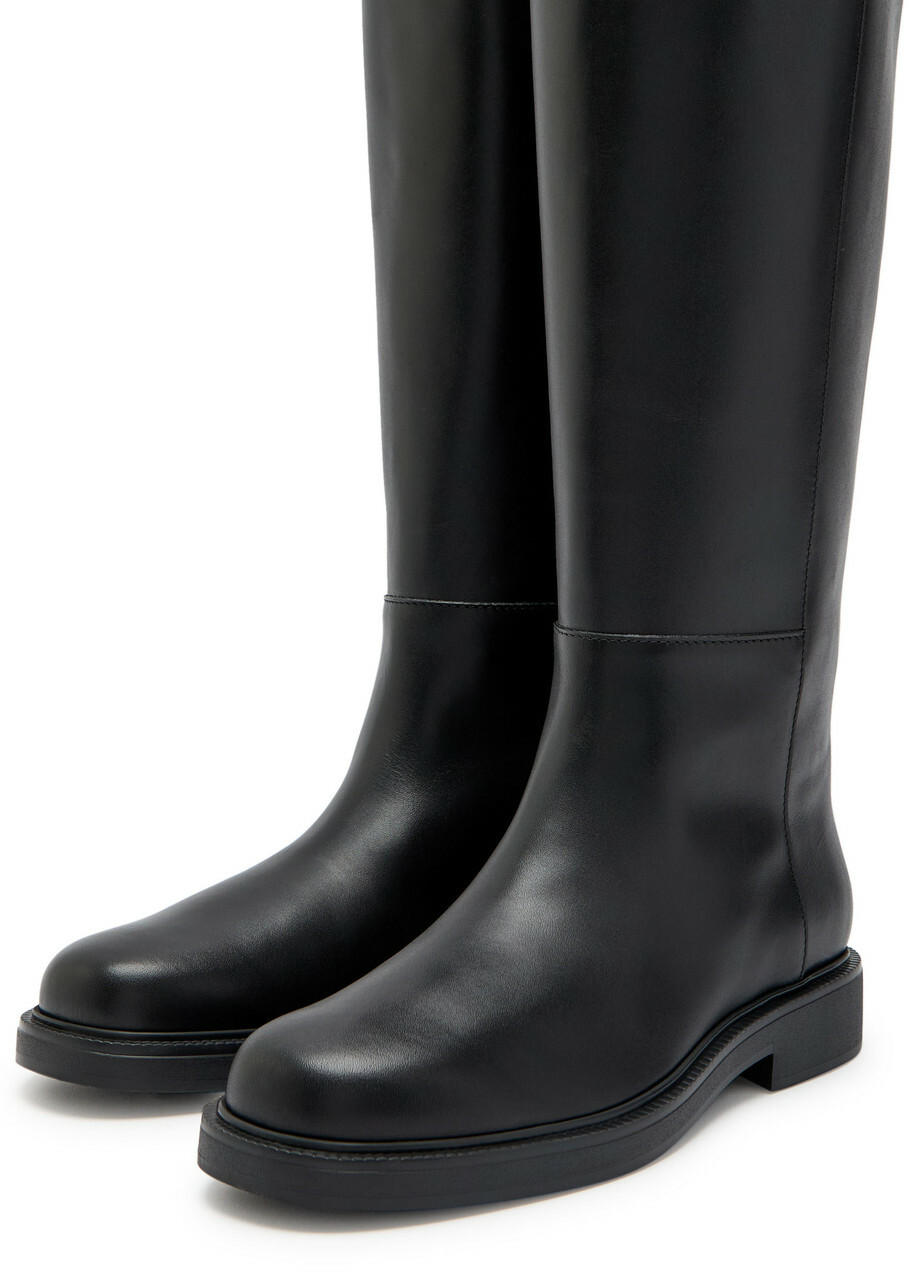 Tods Gomma Leather Knee-high Boots Black