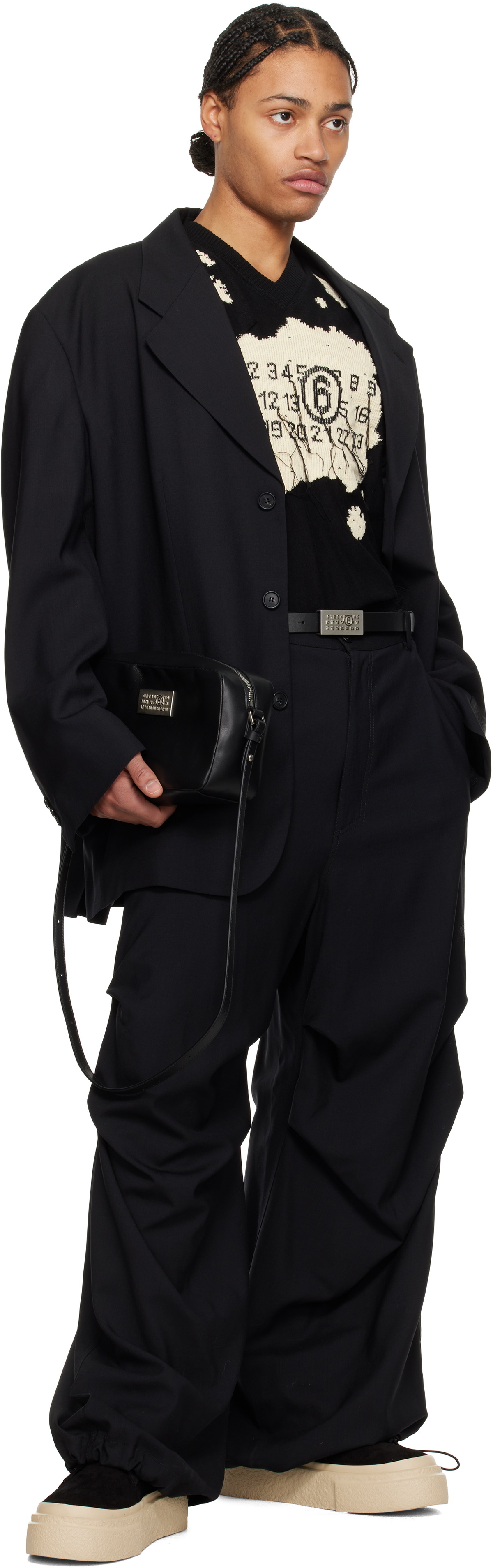 【関税込み】MM6 Maison Margiela ブラック Numeric ベルト MM6 Maison Margiela Numeric Leather Belt | Black | FARFETCH JO