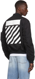 Off-White Black Diagonals Tab Bomber Jacket