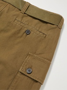 OFFICINE GÉNÉRALE - Maxence Belted Garment-Dyed Cotton Cargo Trousers - Green