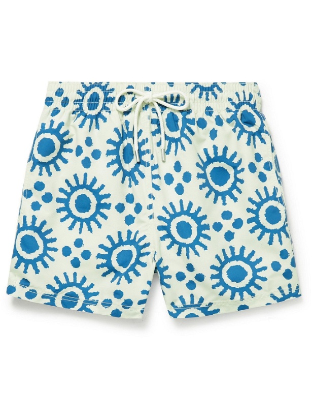Photo: Atalaye - Carsyl Mid-Length Printed Recycled Swim Shorts - Blue