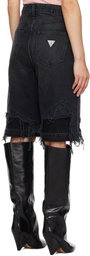 GUESS USA Black Distressed Denim Shorts