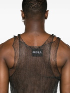 MLGA Black Open-Knit Sheer Tank Top