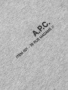 A.P.C. - Logo-Print Cotton-Jersey Sweatshirt - Gray