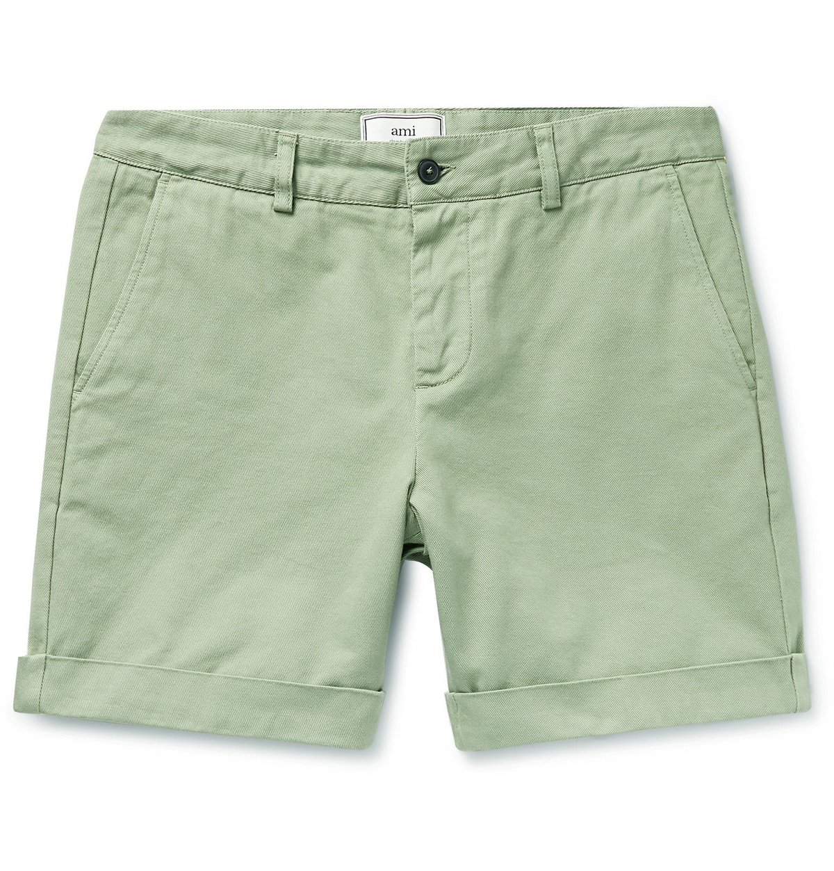 AMI - Cotton-Twill Bermuda Shorts - Green AMI