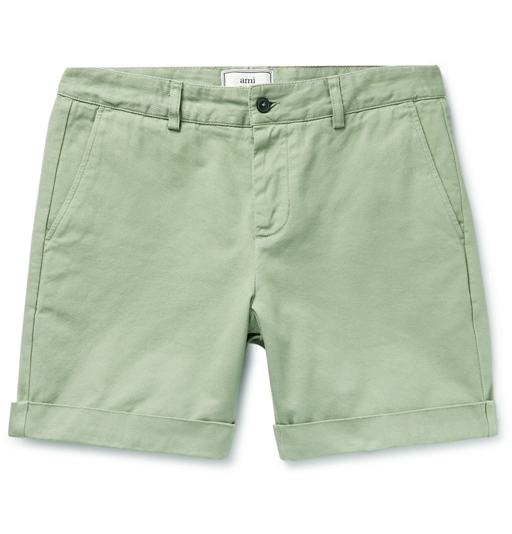 Photo: AMI - Cotton-Twill Bermuda Shorts - Green