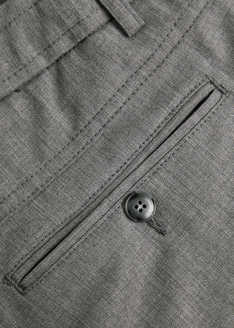 Canali Tapered-leg Stretch-wool Trousers Light Grey