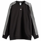 Adidas Women's Lace 3 Stripe Crew Sweatshirt in Night Brown