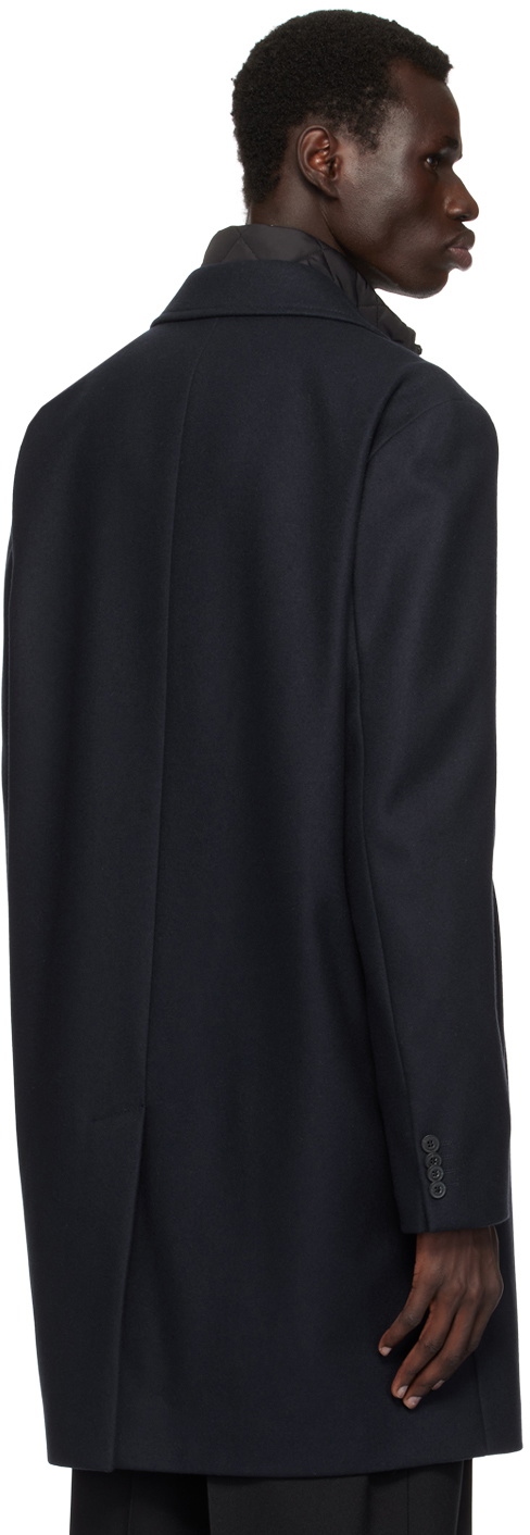 Hugo Navy & Black Layered Coat