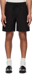 COOR Black Contrast-Stitching Active Shorts