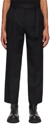Solid Homme Black Belted Trousers