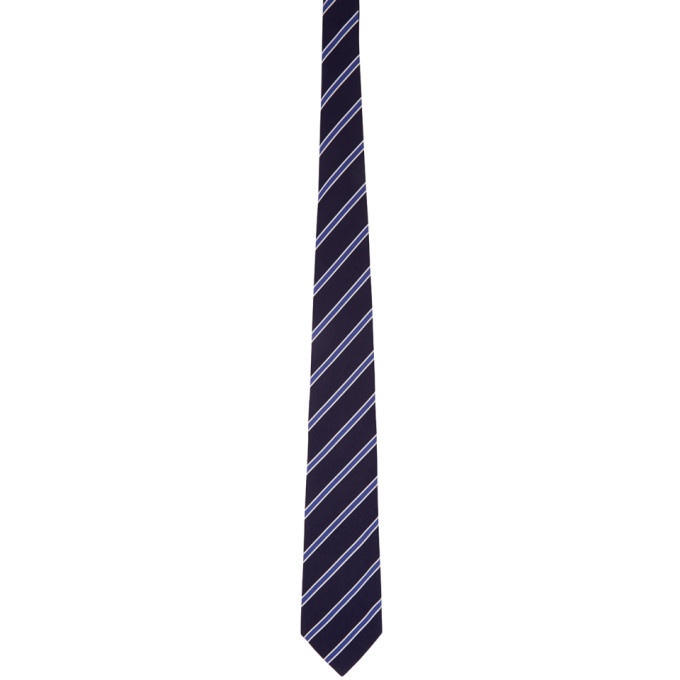 Photo: Ralph Lauren Purple Label Navy Silk Striped Repp Tie