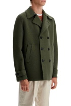 HARRIS WHARF LONDON double-breasted woolen caban Green