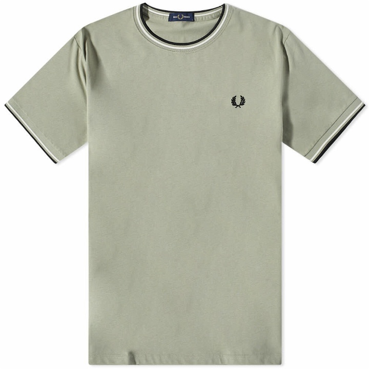 Photo: Fred Perry Men's Twin Tipped T-Shirt in Seagrass