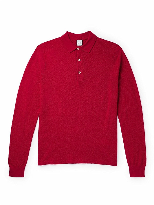 Photo: Aspesi - Slim-Fit Wool Polo Shirt - Red