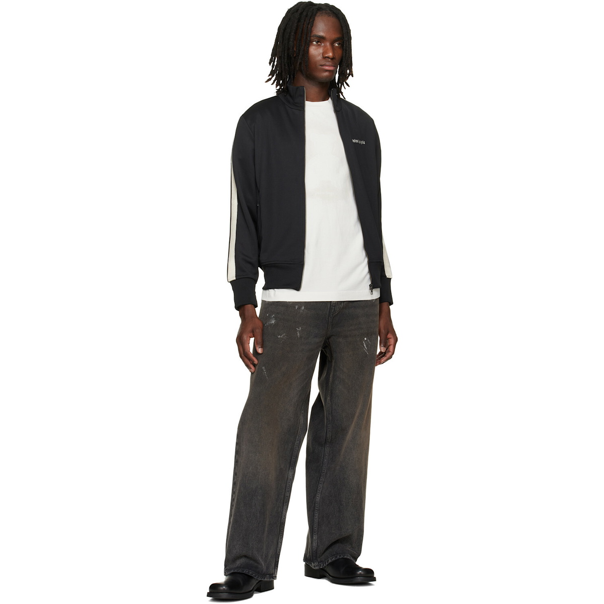 Palm Angels Black Classic Logo Track Jacket