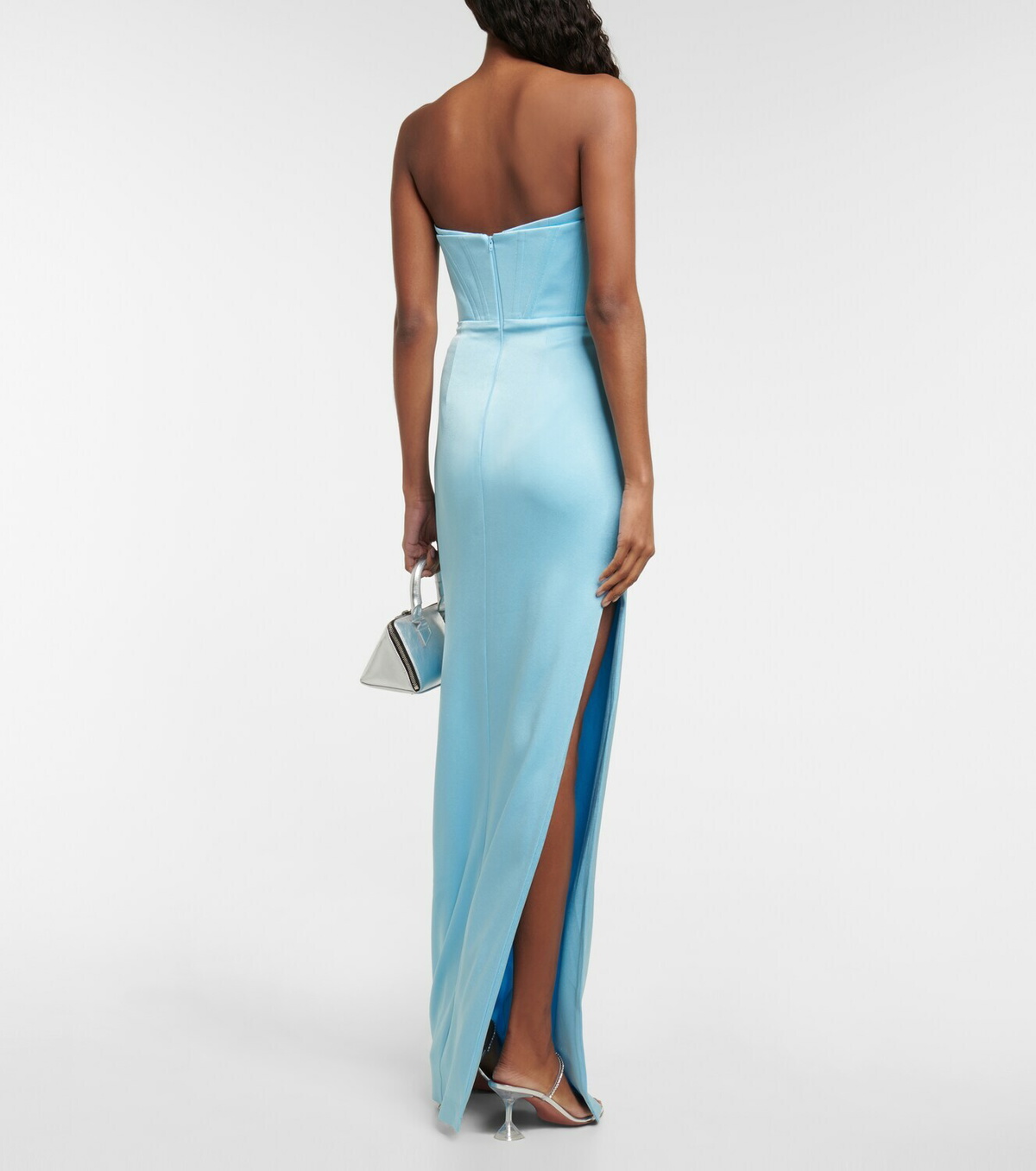 green emerald velvet dress Alex Perry // Black Corset Maxi Dress  VSP Consignment