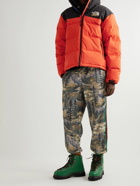 GUCCI - The North Face Logo-Embroidered Colour-Block Quilted Shell Down Jacket - Orange