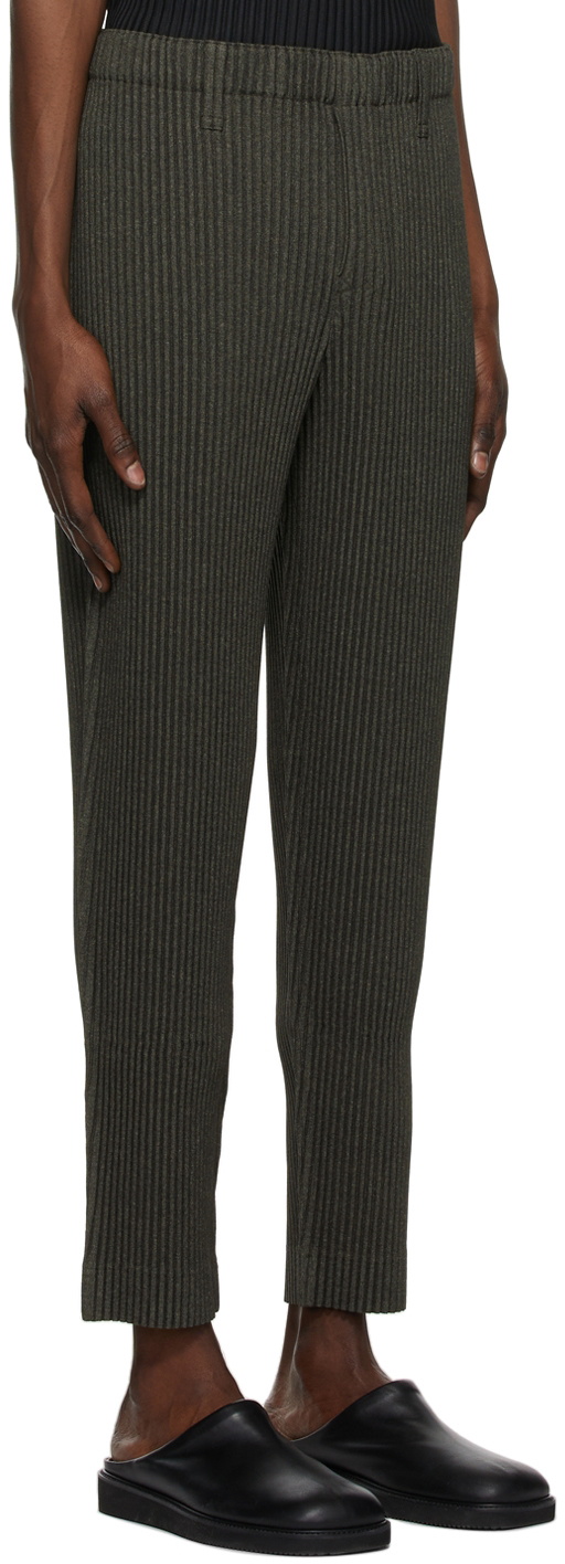 Homme Plissé Issey Miyake Grey Light Wool-Like Trousers