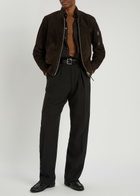 Tom Ford Double Pleat Wool-blend Trousers Black