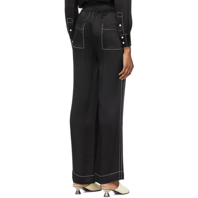 Proenza Schouler Black Crepe Dobby Pajama Trousers Proenza Schouler