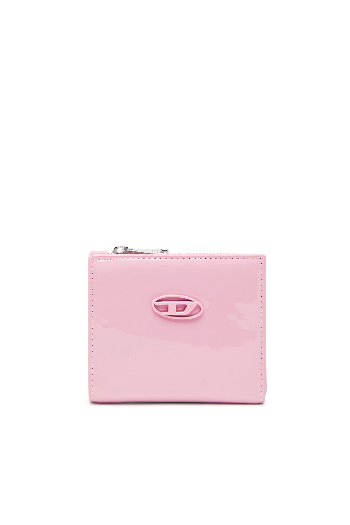 Diesel Bi-fold wallet in glossy PU - Small Wallets Womens in Pink