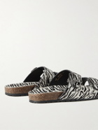 SAINT LAURENT - Jimmy Zebra-Print Calf Hair Sandals - White