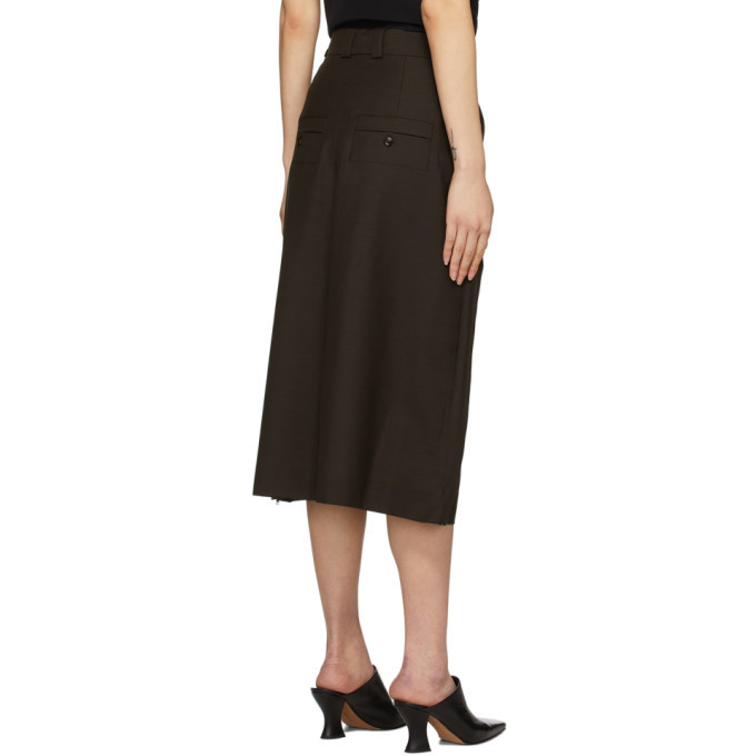 Eftychia Brown Side Zipped Skirt