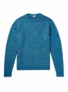 Massimo Alba - Ethan Knitted Melangé Wool, Mohair and Silk-Blend Sweater - Blue