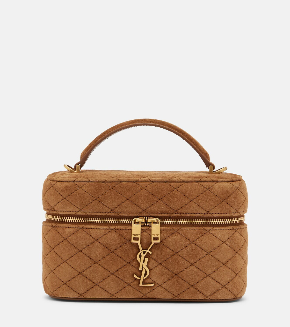 Saint Laurent Gaby Mini quilted suede vanity bag