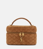 Saint Laurent Gaby Mini quilted suede vanity bag