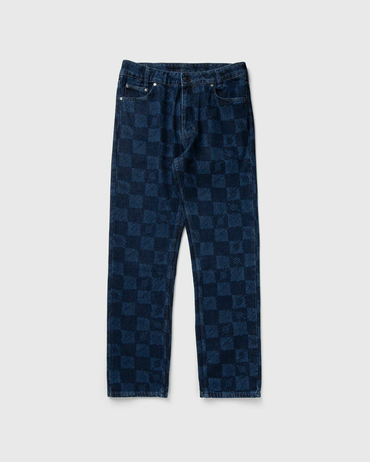 Daily Paper KIBO CHECK JACQUARD JEANS Blue Men