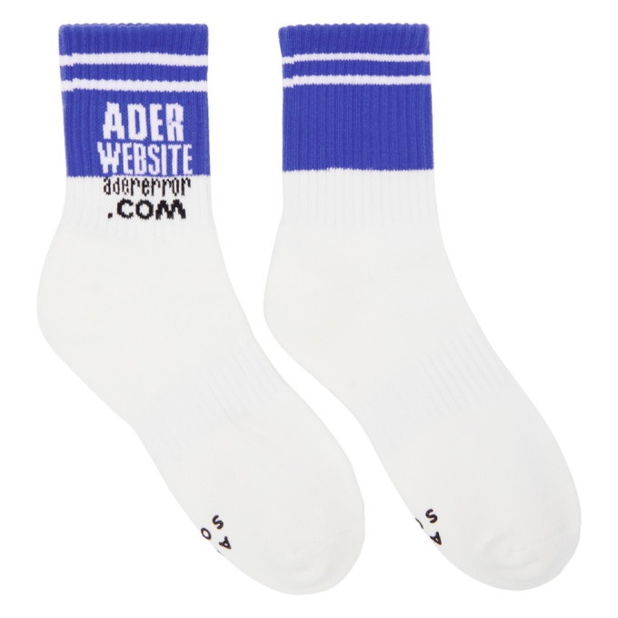 Photo: ADER error Blue and White WWW Socks