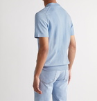 Saman Amel - Slim-Fit Cotton Polo Shirt - Blue