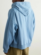 Story mfg. - Geo Appliquéd Organic Cotton-Jersey Zip-Up Hoodie - Blue