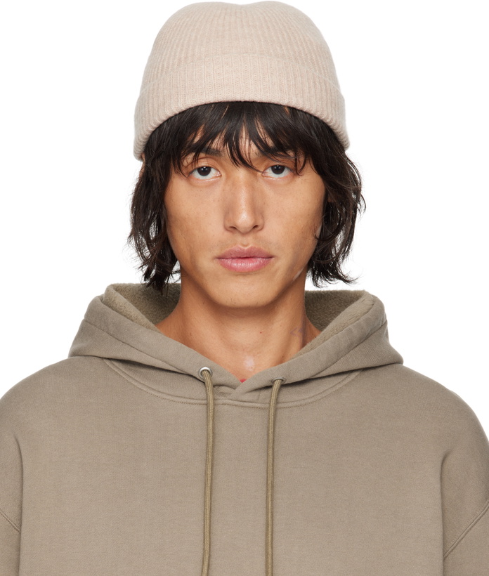 Photo: AURALEE Beige Wool Soft Cord Knit Beanie