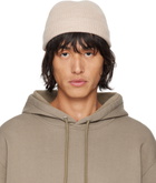 AURALEE Beige Wool Soft Cord Knit Beanie