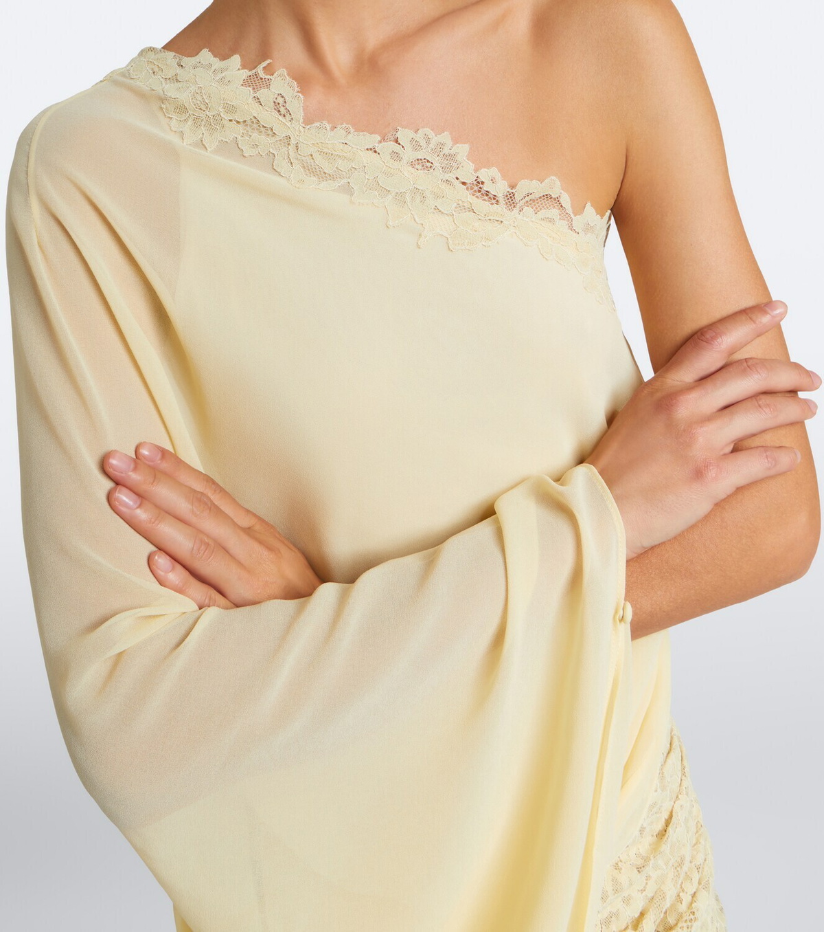 De La Vali Elia one-shoulder georgette top