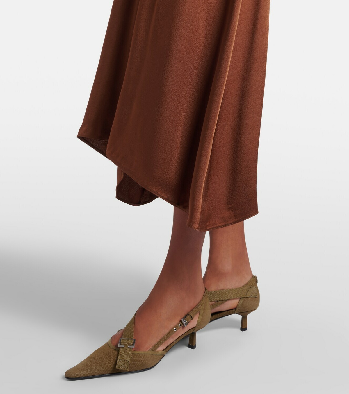 Prada Gathered crêpe satin slip dress
