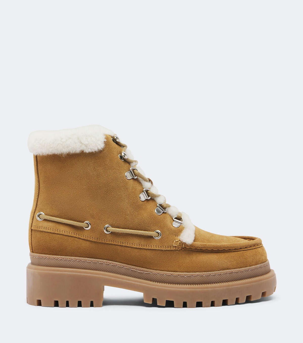 Yves Salomon Shearling-lined suede lace-up boots