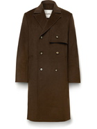 Nanushka - Bayl Double-Breasted Wool and Silk-Blend Coat - Brown